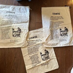 Lot of 3 CYDWOQ shoe dust bags